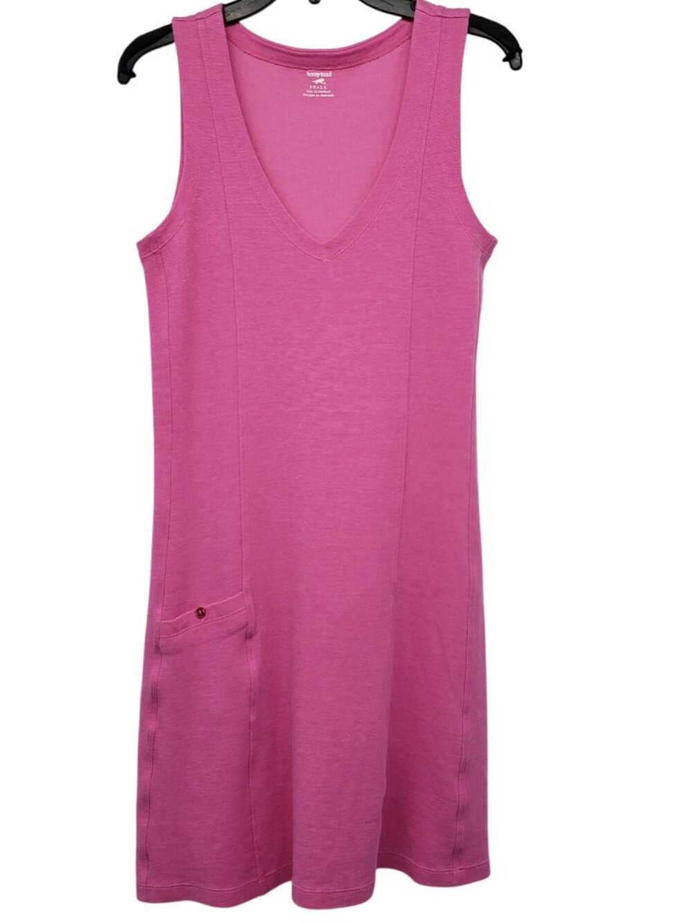 Toad & Co Pink V Neck Sleeveless Mini Tank Dress Flexcel Shift Cute Athletic